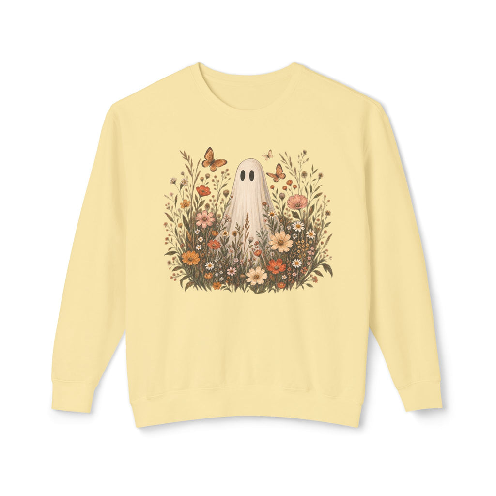 Ghost in wildflowers Comfort Colors Unisex Lightweight Crewneck Sweatshirt