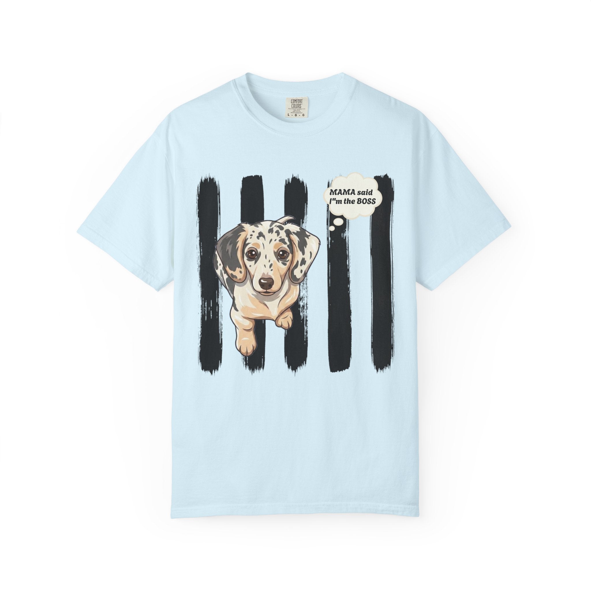 Comfort Colors “Mama Said I’m the Boss” Dachshund Shirt | Funny Dog Graphic Tee