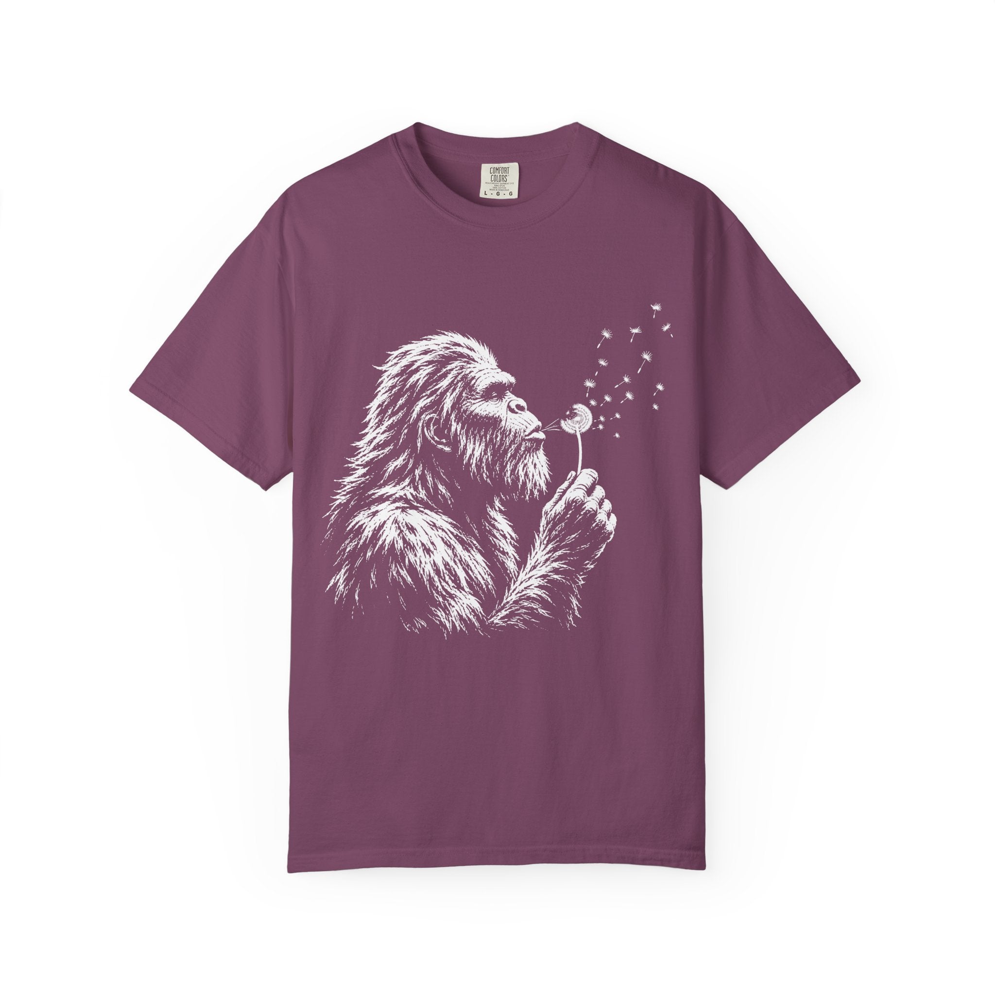 Bigfoot Dandelion T-Shirt — Whimsical Sasquatch Graphic Tee