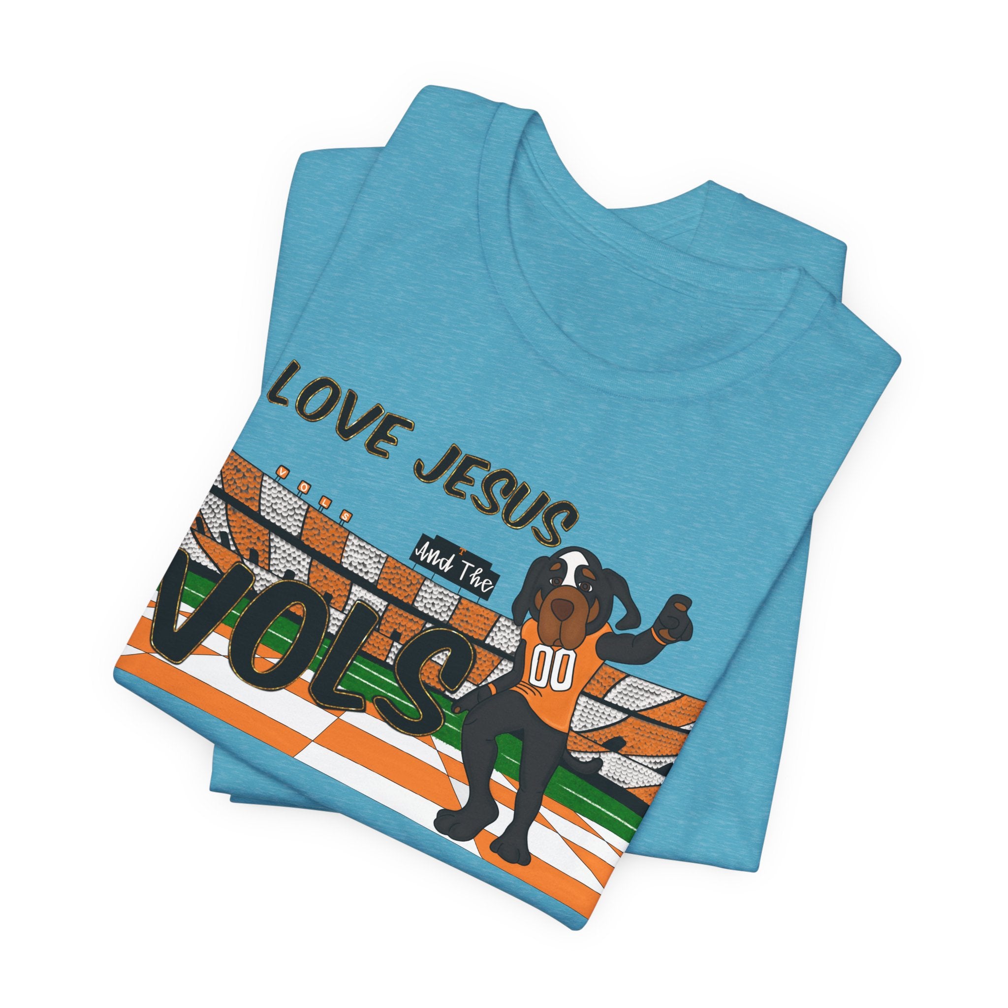 I Love Jesus Vols T-Shirt | Football  TN Stadium Graphic Tee, Orange and White Tennessee Vols