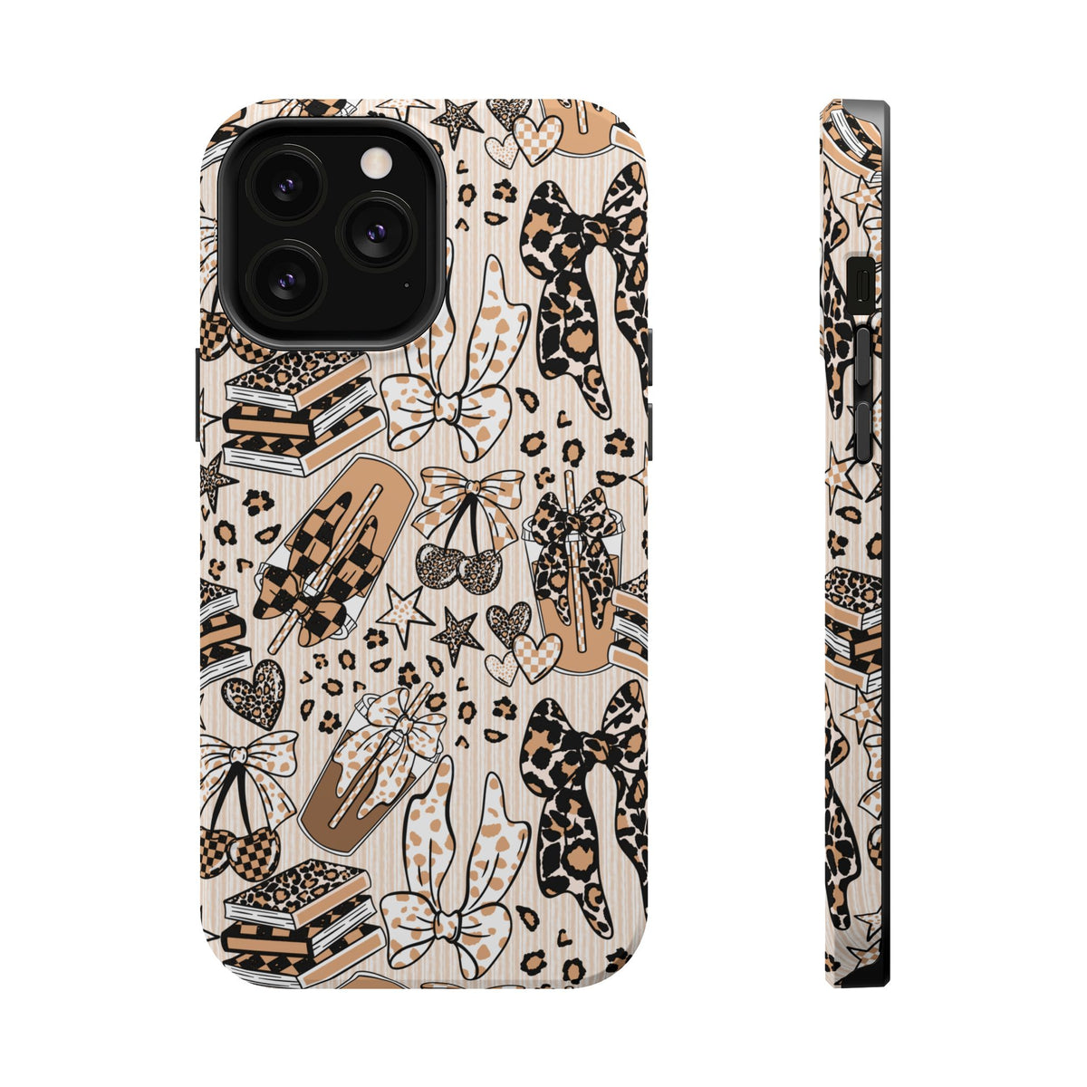 Cheetah bows iced coffee love Magnetic Impact-Resistant Cases