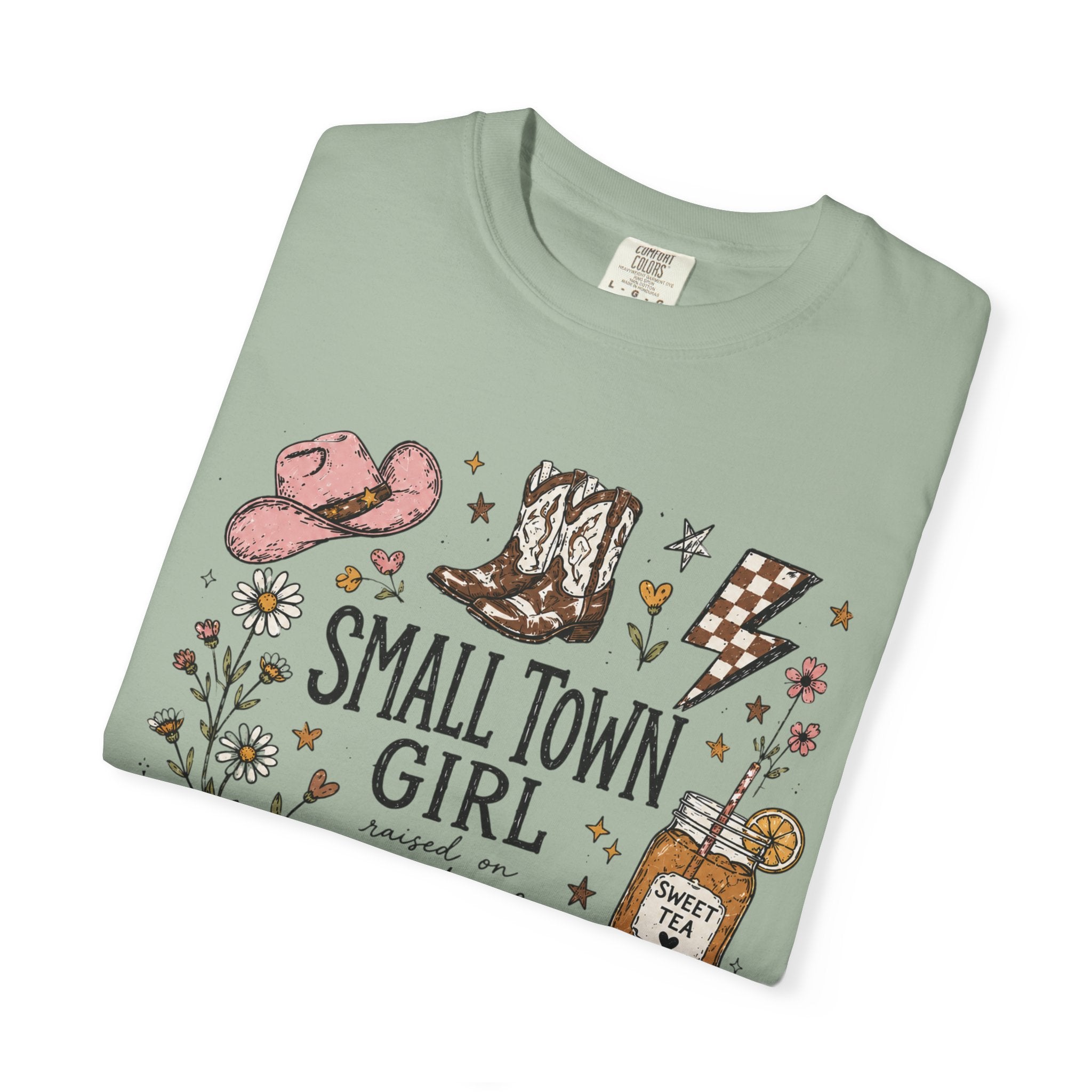 Small town girl , Jesus and sweet tea girl, comfort colors tee