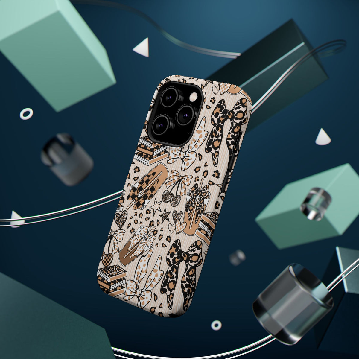Cheetah bows iced coffee love Magnetic Impact-Resistant Cases