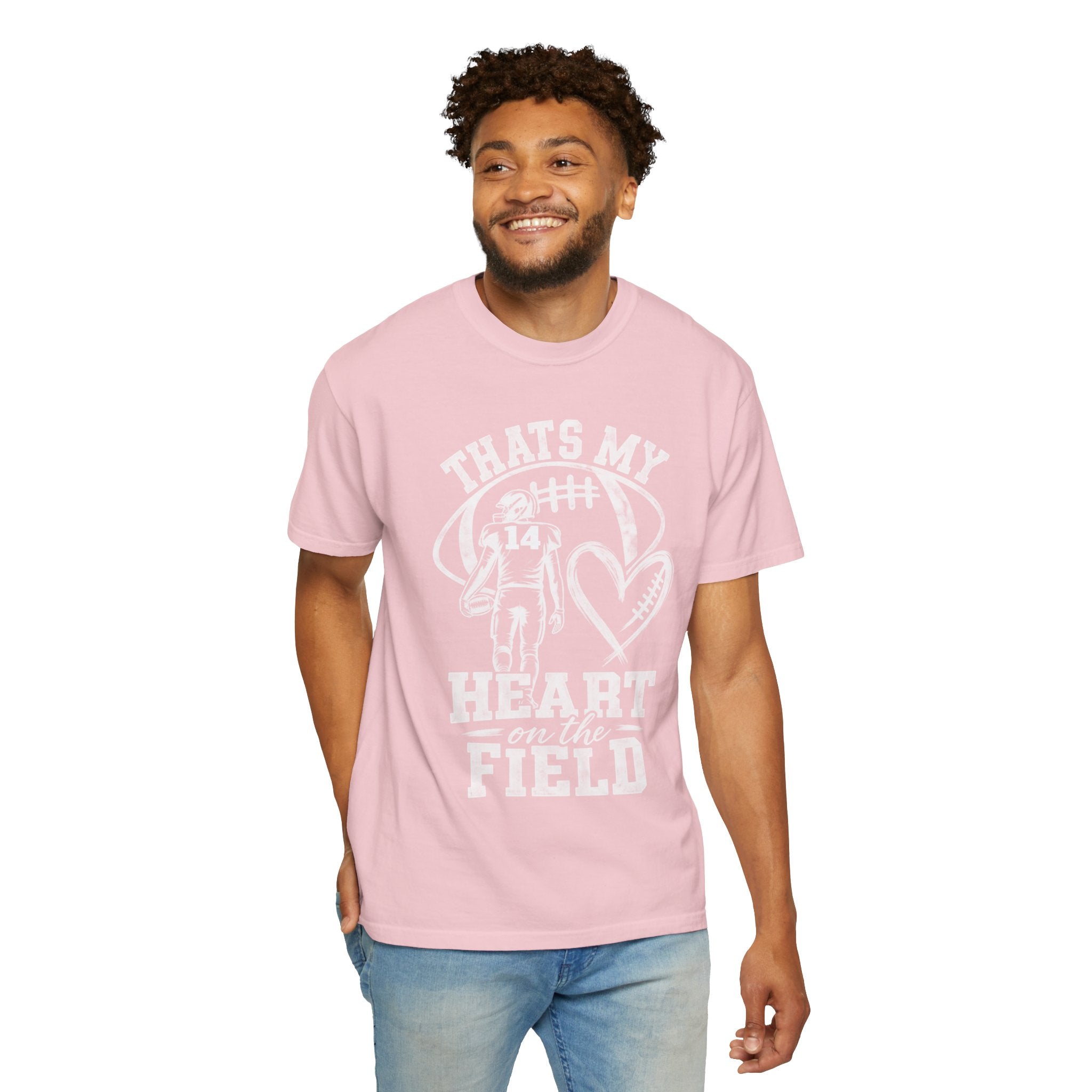 Football Mom/Dad T-Shirt - "That's My Heart on the Field" Youth Player Support Tee