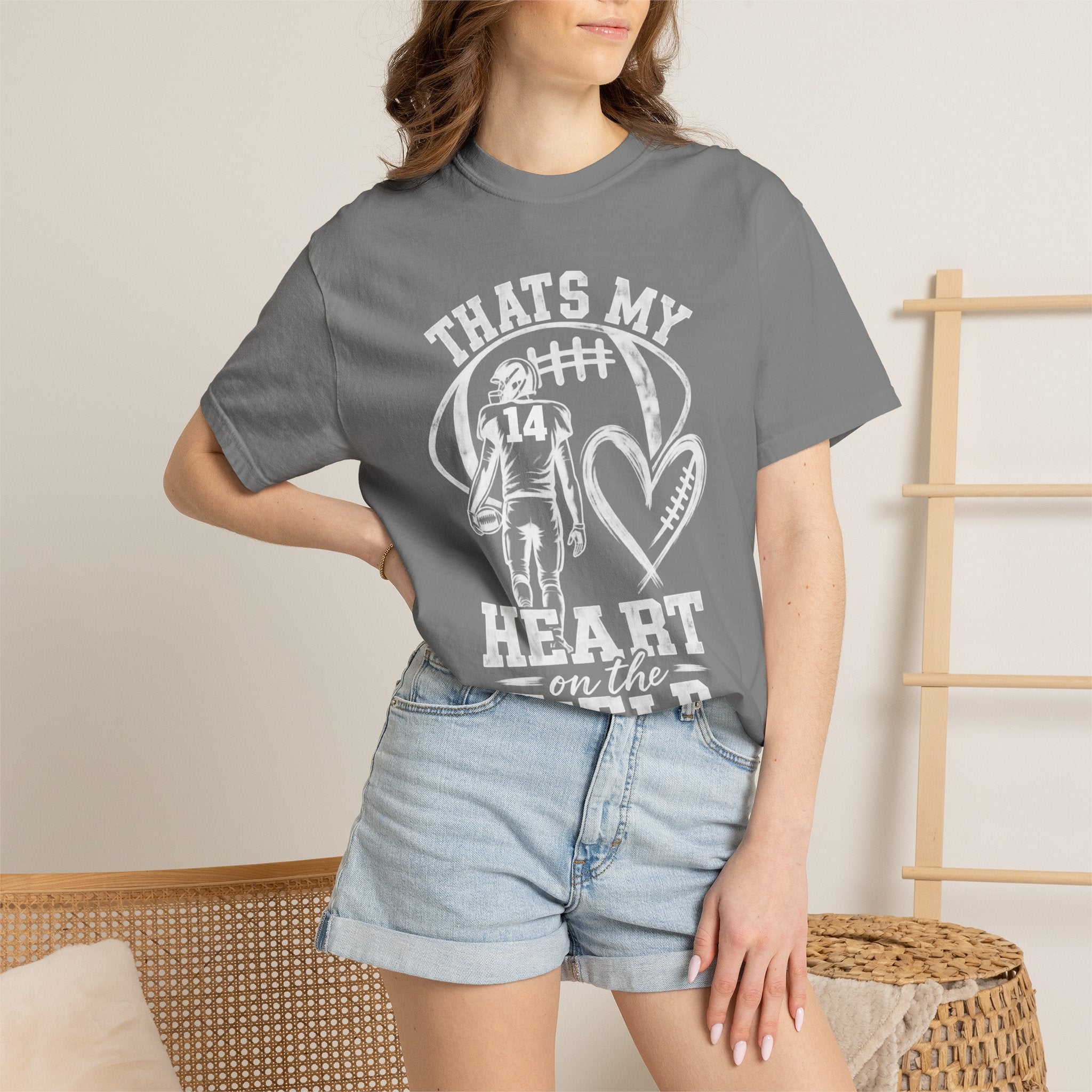 Football Mom/Dad T-Shirt - "That's My Heart on the Field" Youth Player Support Tee