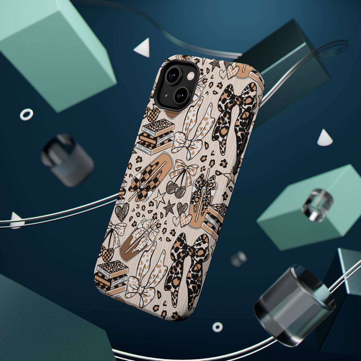 Cheetah bows iced coffee love Magnetic Impact-Resistant Cases