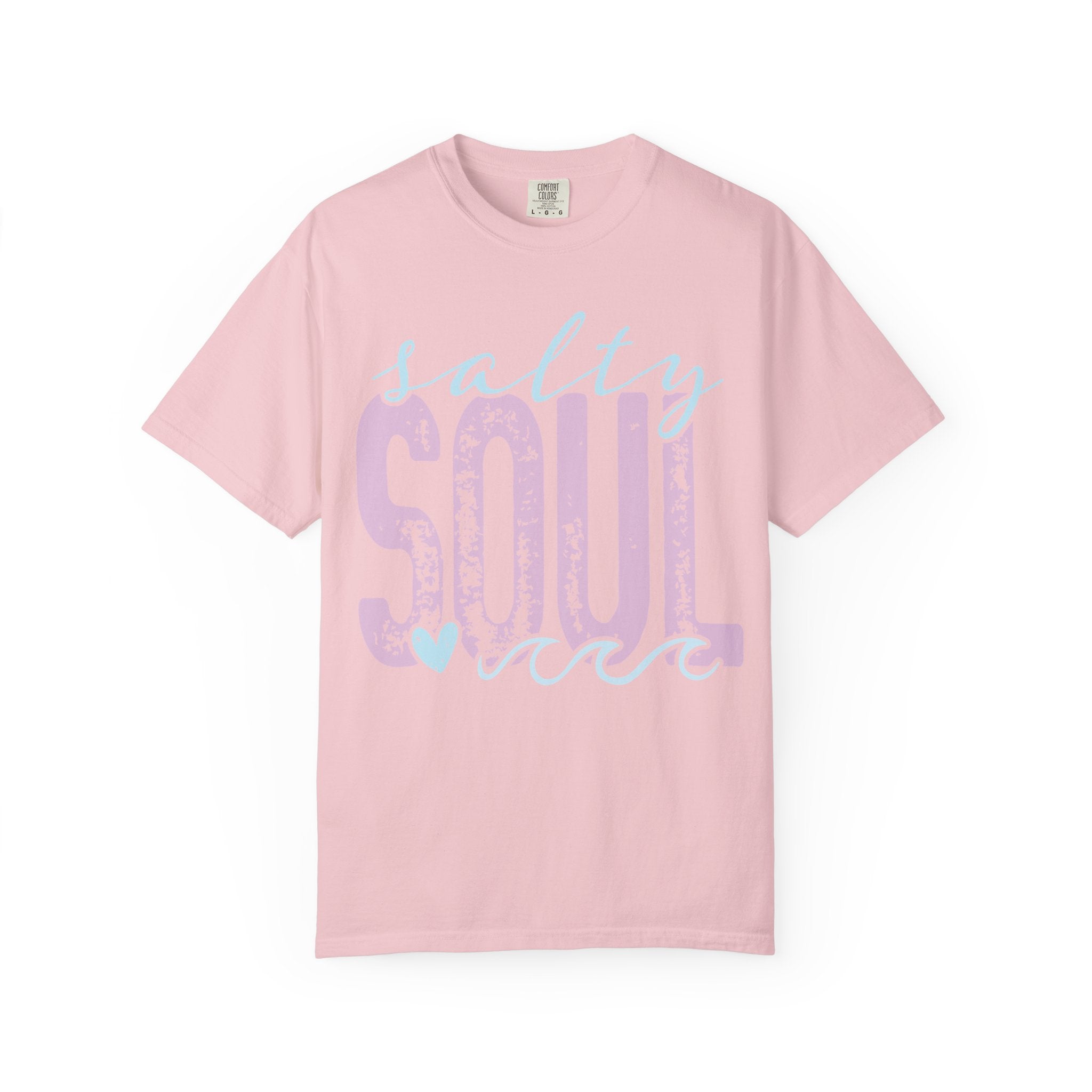 Salty Soul T-shirt | beachy seaside design, script & distressed letters
