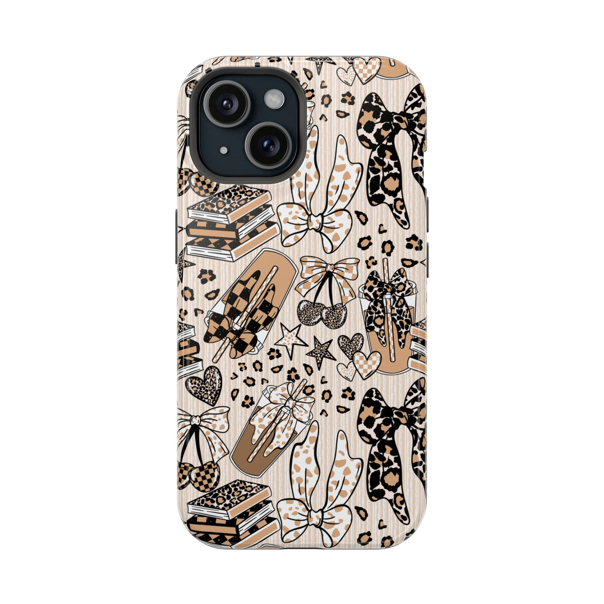 Cheetah bows iced coffee love Magnetic Impact-Resistant Cases