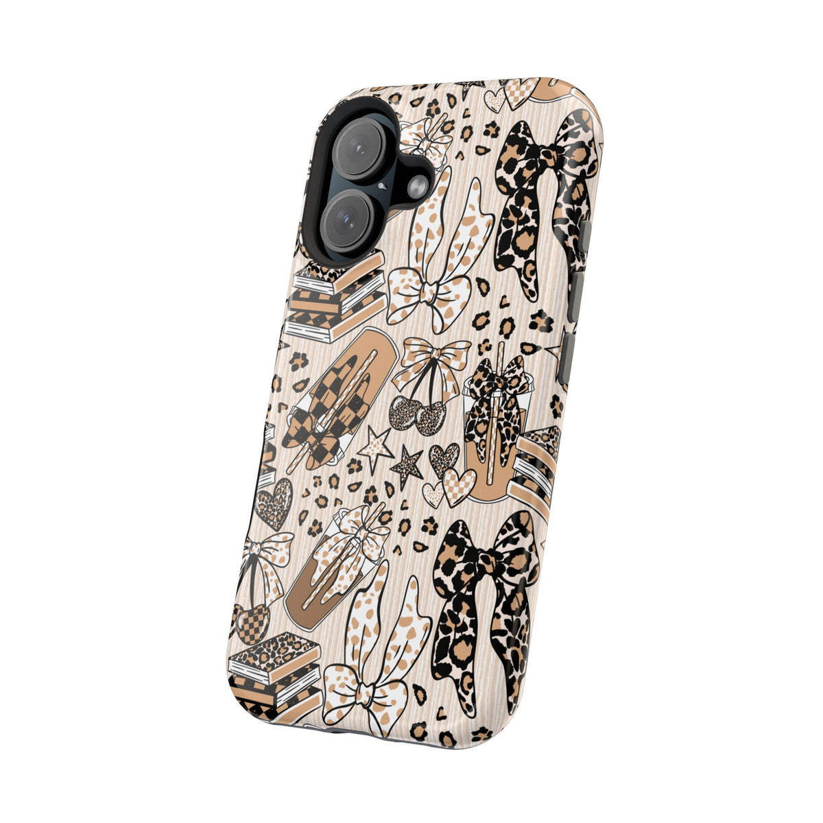 Cheetah bows iced coffee love Magnetic Impact-Resistant Cases