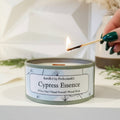 Cypress Essence Luxury Candle | 8oz Non-Toxic Soy Candle with Wooden Wick | Clean Burn