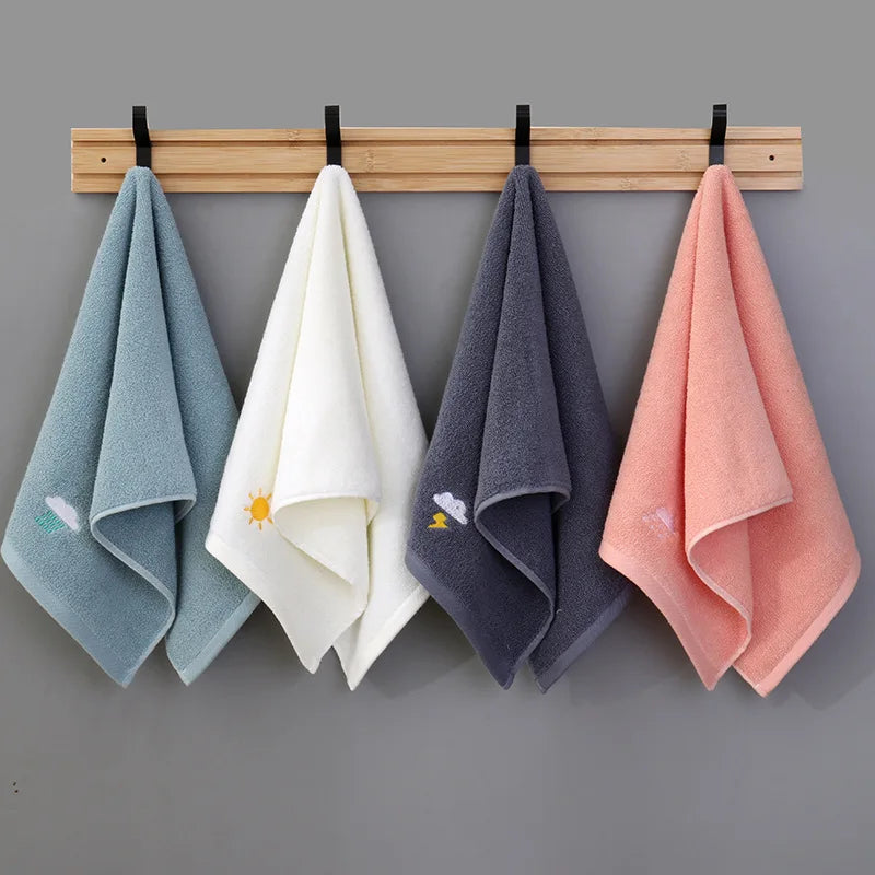 DecorBites™ Kids Weather Embroidery Cotton Terry Towel - High Quality Turban for Face and Hair