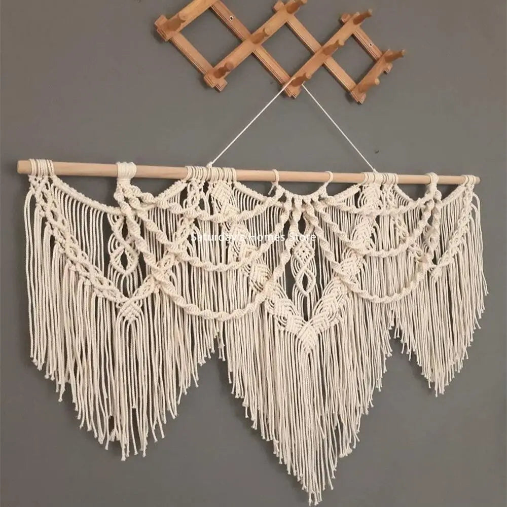 DecorBites™ Large Macrame Bohemian Tapestry Wall Hanging for Boho Decor in Living Room