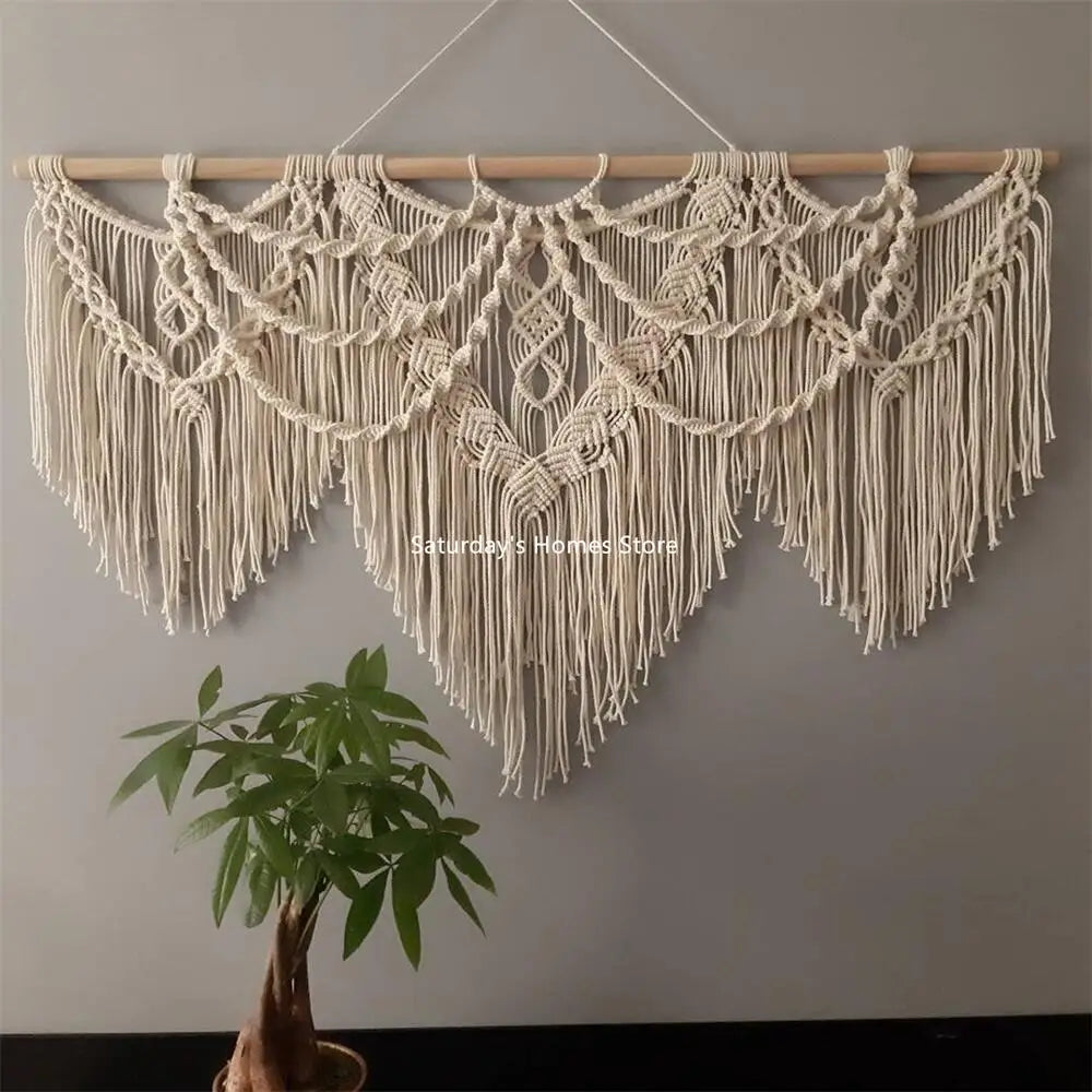 DecorBites™ Large Macrame Bohemian Tapestry Wall Hanging for Boho Decor in Living Room