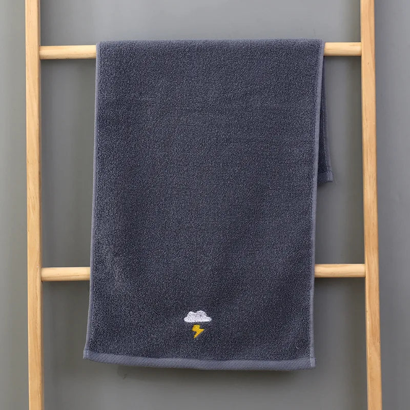 DecorBites™ Kids Weather Embroidery Cotton Terry Towel - High Quality Turban for Face and Hair