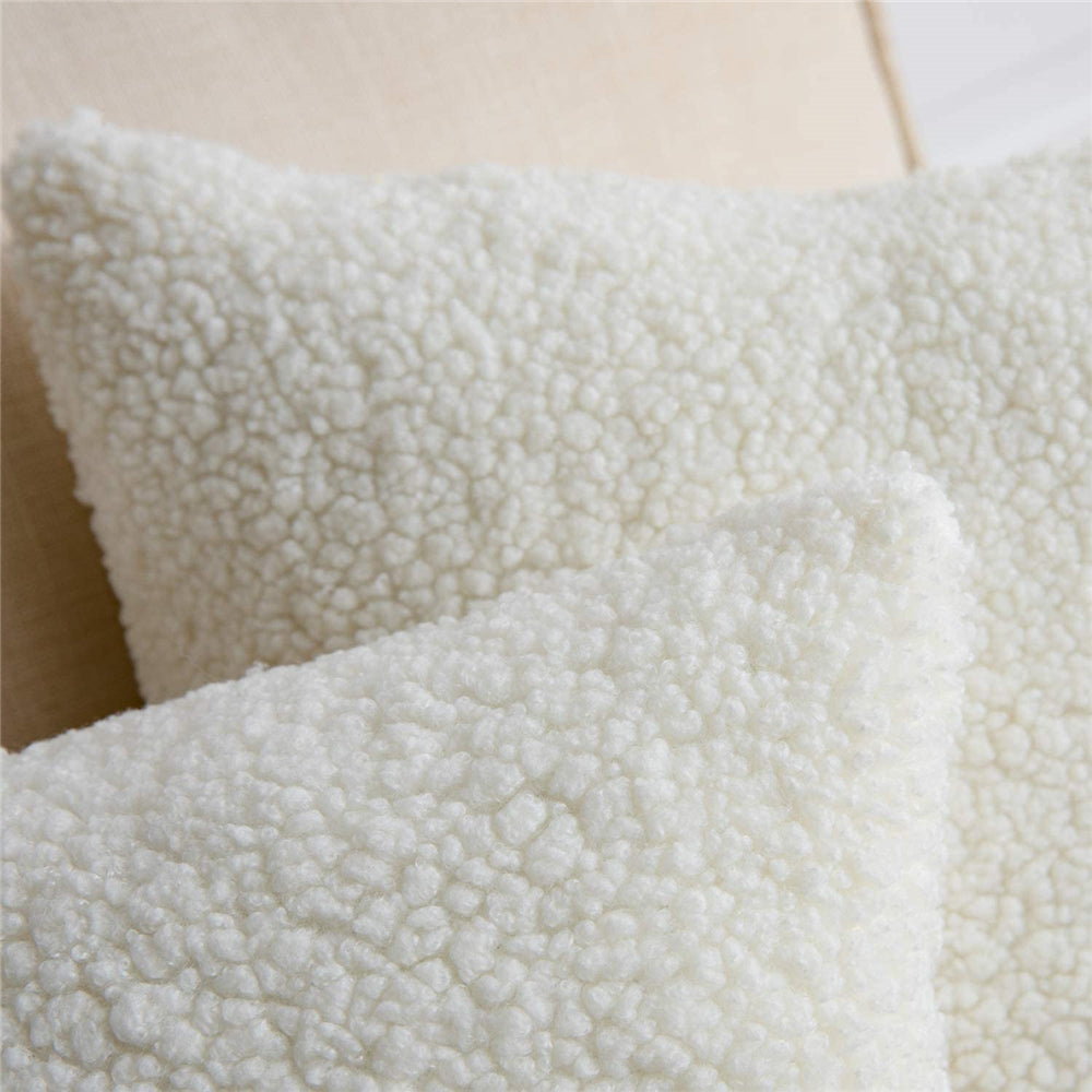 18"x18" Teddy Faux Fluffy Solid Color FULL set of Throw Pillow (With  Insert)