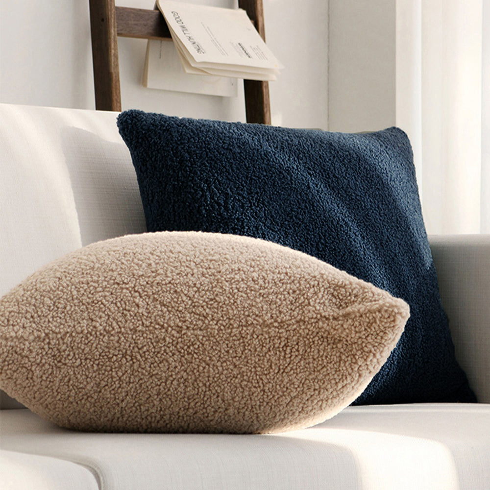 18"x18" Teddy Faux Fluffy Solid Color FULL set of Throw Pillow (With  Insert)