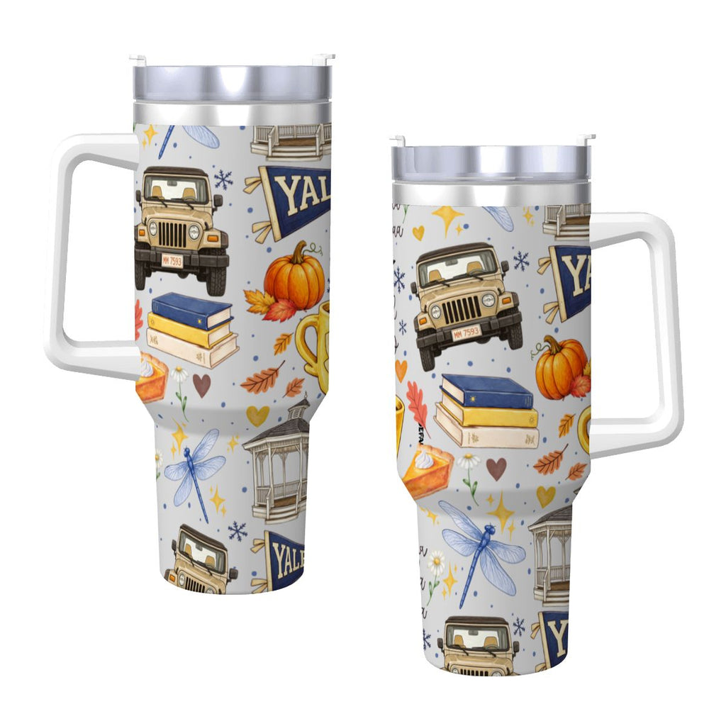 Travel Coffee Mug with Handle and Straw Gilmore Girls Stars Hollow (40oz)