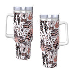 Travel Coffee Mug with Handle and Straw (40oz) BowsBooksCoffeeCheetah