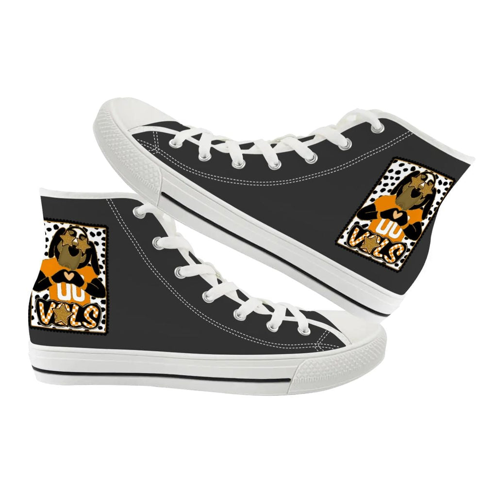 Women's High Top Canvas Shoes Customized Tongue 2 SmokeyPreppyBow Tennessee Vols