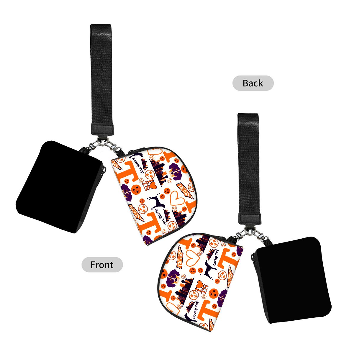 Dual Pouch Keychain Wristlet Wallet SmokeyPreppyBow TennesseeSeamless VOLS