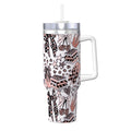 Travel Coffee Mug with Handle and Straw (40oz) BowsBooksCoffeeCheetah