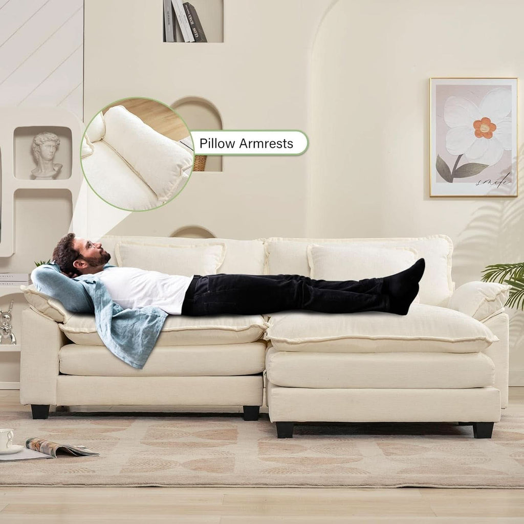 Comfy Cloud Couch Modular Sofa with Ottoman and Pillows