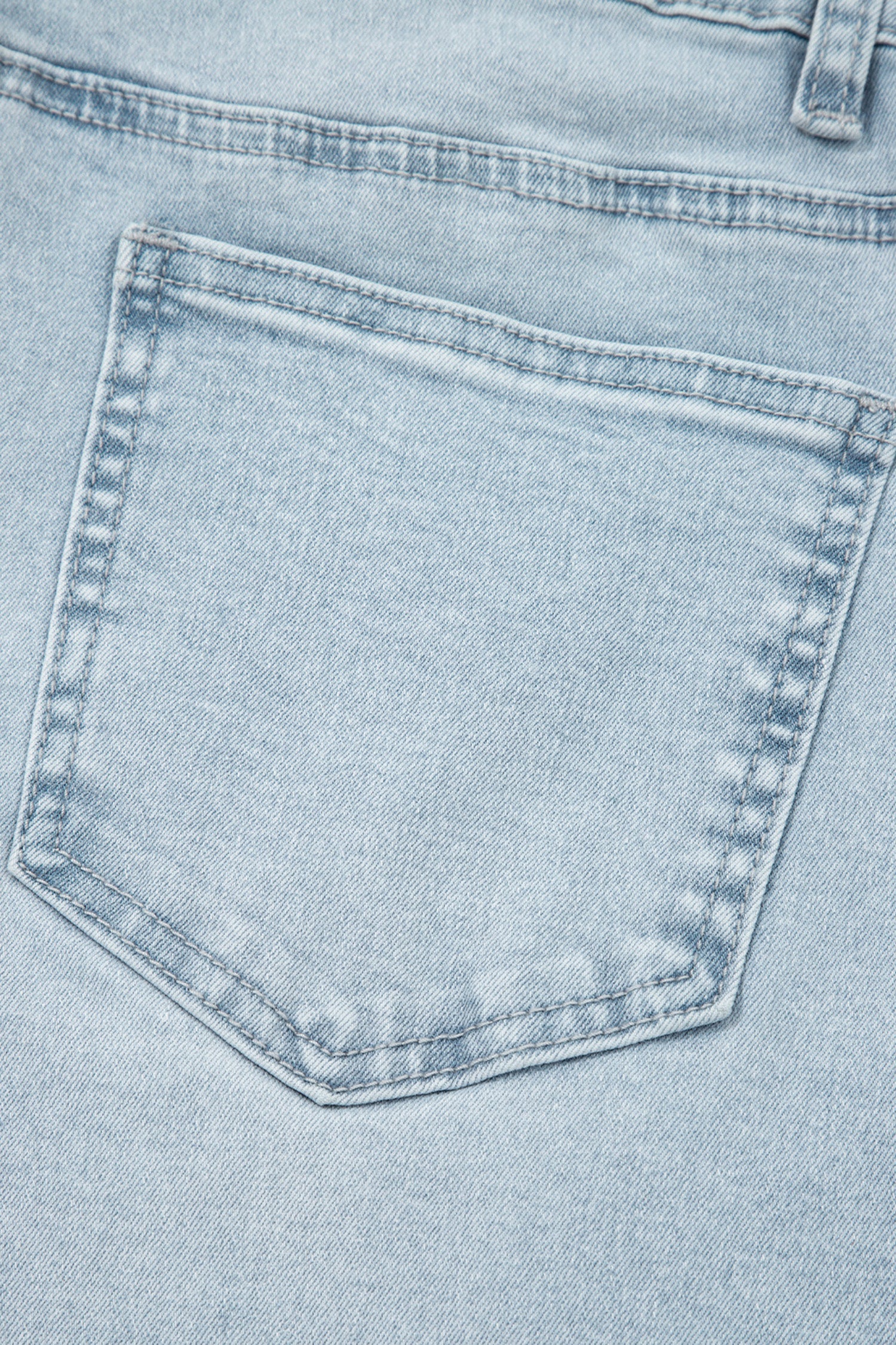 Beau Blue Frayed Cropped Straight Jeans