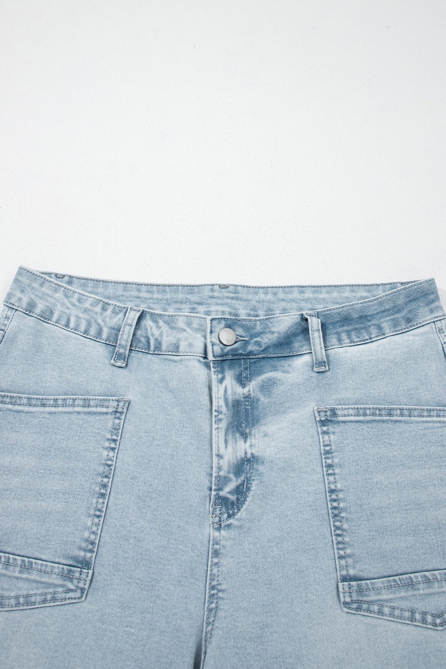 Beau Blue Frayed Cropped Straight Jeans