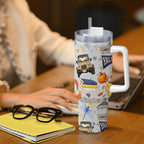 Travel Coffee Mug with Handle and Straw Gilmore Girls Stars Hollow (40oz)