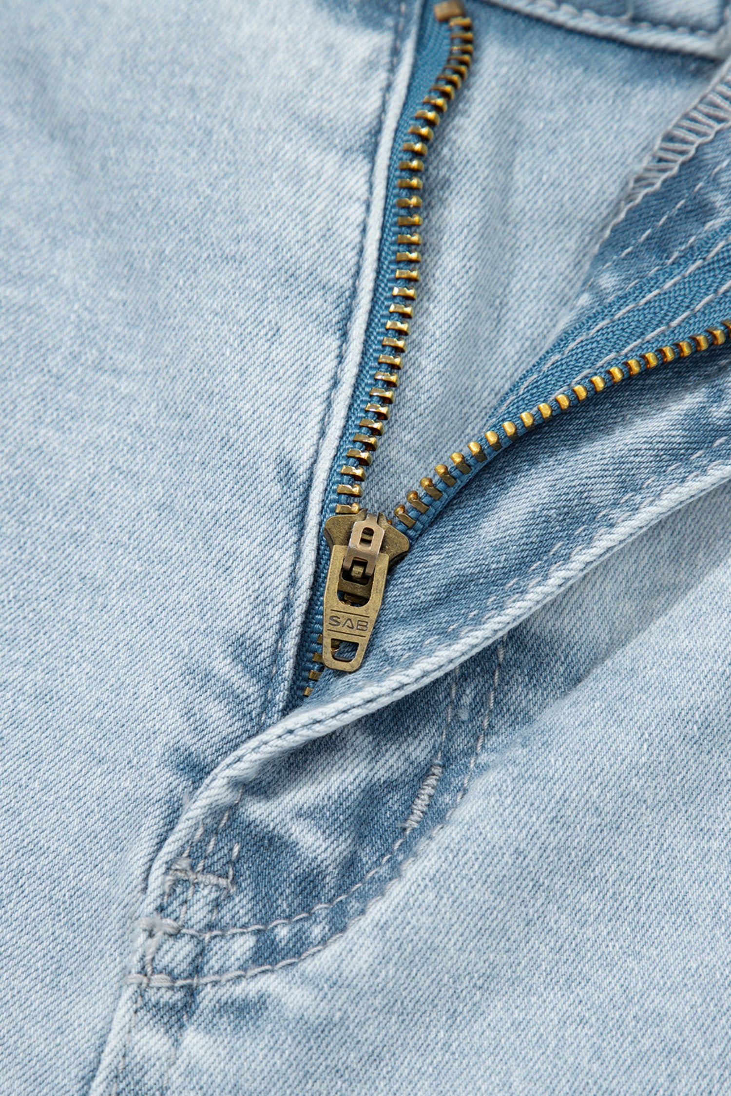 Beau Blue Frayed Cropped Straight Jeans