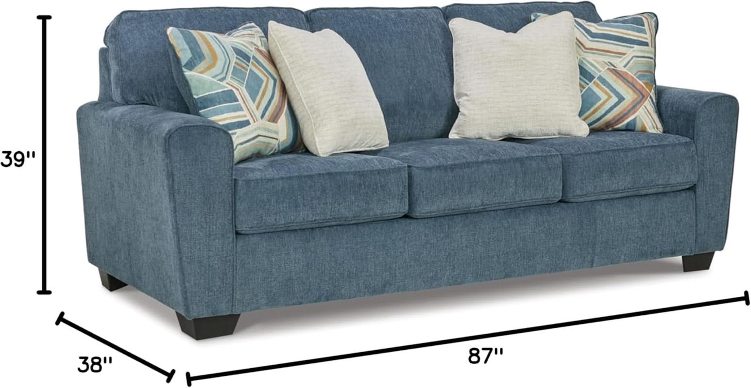 Cashton Casual Sofa Blue for Modern Living Room Furniture