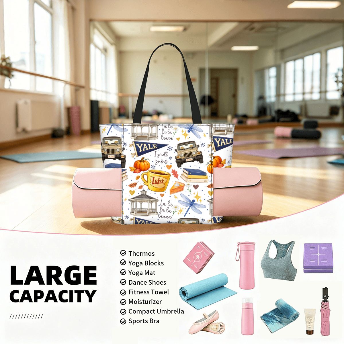 Yoga Bag with Yoga Mat Carrier StarsHollow
